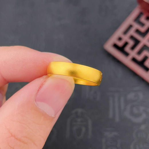 【限时克减150元】足金999.9 古法空心光圈戒指素圈戒指固口戒指内平外弧戒指扁素圈戒（面宽约4.5-4.7mm）(ANWZGFJZ00018-6) 商品图2