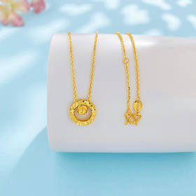 【限时克减150元】足金999.9 #CNC #碎碎冰 【精品】镂空CNC猫眼珠碎碎冰圆环调节套链(AWWTL00228)（预售产品下单后不退款不退货不换货不补差价）