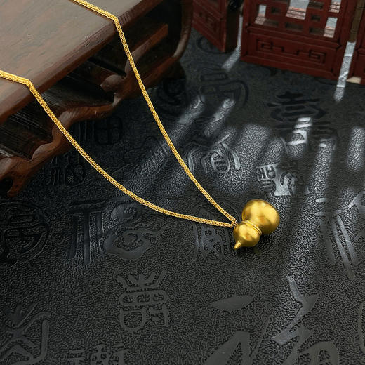 【限时克减150元】足金999.9 #非凡福佑 #复古风 #葫芦 古法空心国潮古风福禄双至招财葫芦调节套链(AEWGFTL00026)（预售产品下单后不退款不退货不换货不补差价 商品图1