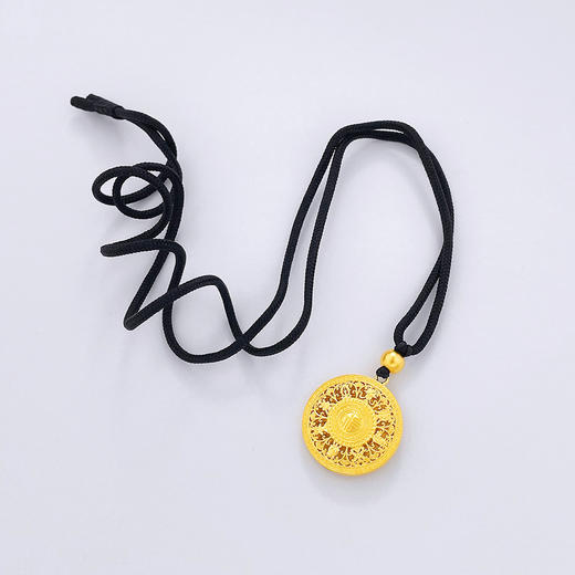 【限时克减150元】足金999 古法镂空福字八方祥瑞八宝罗盘挂绳吊坠（含珠子）(YGFDZ00106-3)(预售产品下单后不退款不退货不换货不补差价 商品图3