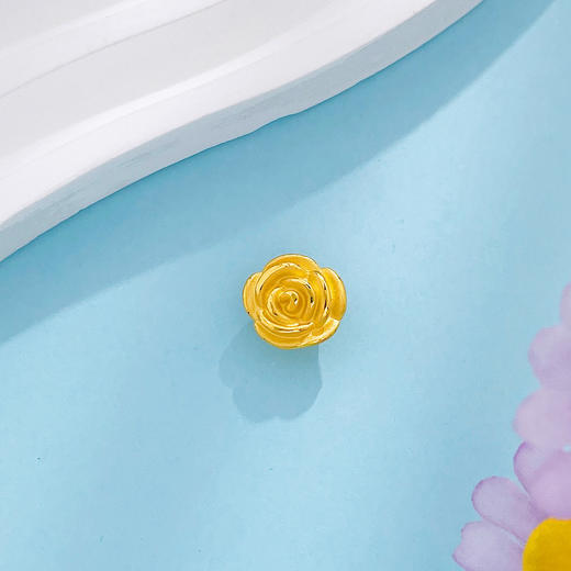 【限时7.5折】【定价黄金】足金  #浪漫花卉 【精品】3D硬金空心邂逅爱情浪漫玫瑰花手串配件福字花形Diy手串配件(AR3DSC00205-2)预售产品下单后不退款不退货不换货不补差价 商品图0