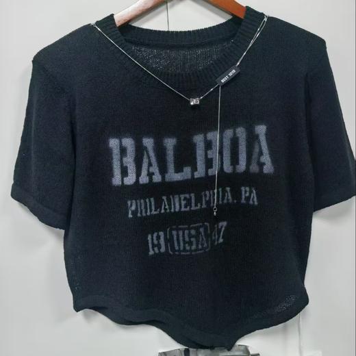 NC圆领字母图案不规则下摆短袖毛衫50308夏季020592012258 商品图4