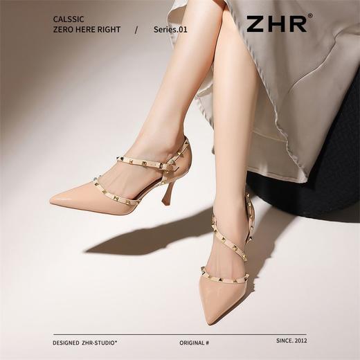 ZHR则则镜面细跟单鞋女2025新款高级百搭女鞋舒适显高精致高跟鞋 商品图7