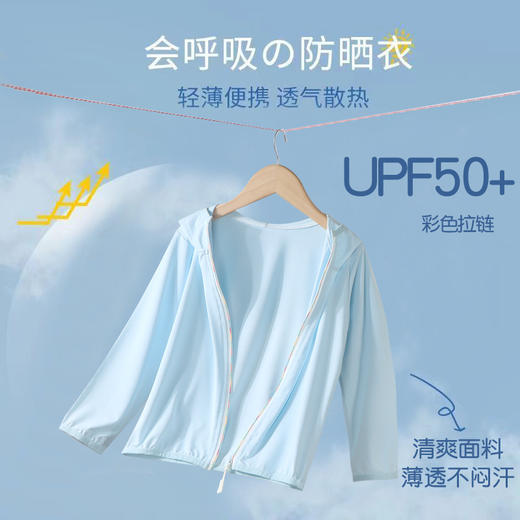 夏季儿童防晒衣50＋冰丝防紫外线轻薄透气渐变色男女孩防晒服夏装 商品图7