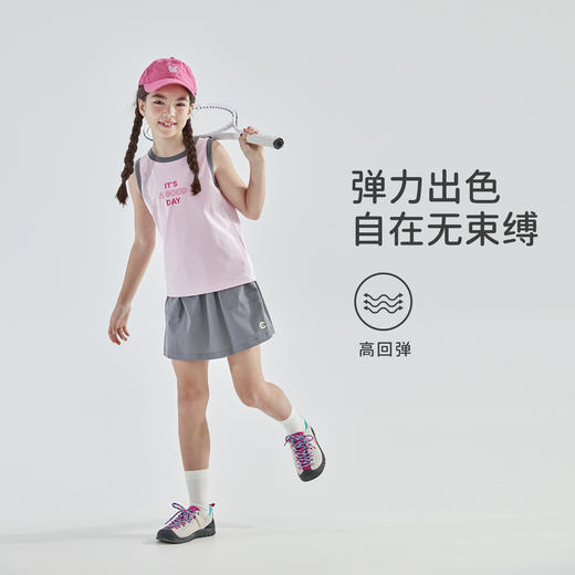 【代发】女童撞色包边背心 cicochild夏款亲子凉感运动T恤上衣无袖浅蓝/浅粉） 商品图3