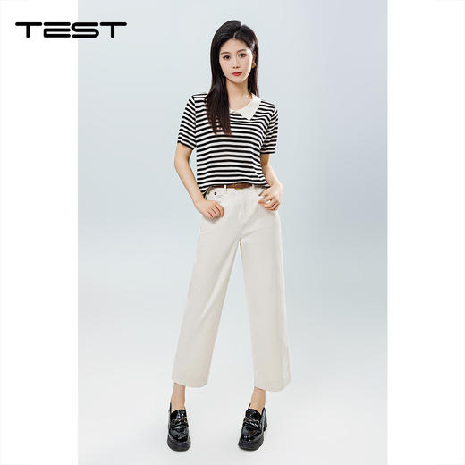 夏上新时尚条纹海军领气质宽松针织衫1252049 商品图7