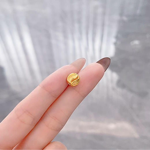 【限时7.5折】【定价黄金】足金 【精品】3D硬金镂空波纹手串配件Diy手串配件(AR3DSC00190)补差价）补差价）预售产品下单后不退款不退货不换货不补差价 商品图2