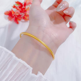 【限时克减150元】足金999 古法实心圆管固口手镯（面宽约2.4-2.8mm)(AUQGFSZ00022-4)（预售产品下单后不退款不退货不换货不补差价）