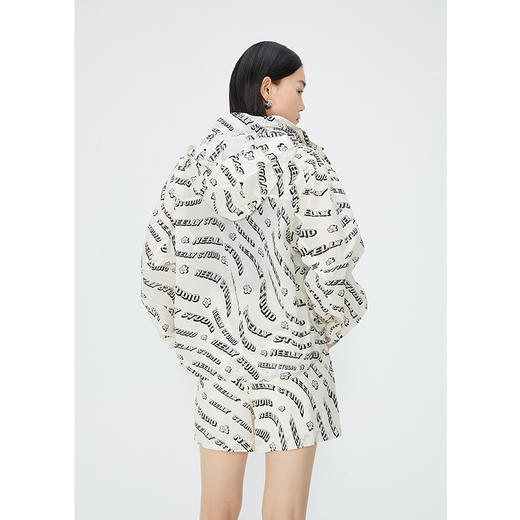 NEELLY纳俪商场同款夏新款时尚印花衬衫阔腿裤套装女百搭两件套N25044Z04574 商品图3