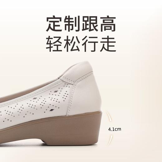 信诺真皮妈妈鞋2025夏季软底镂空洞洞鞋中老年平底女凉鞋舒适女鞋5C8565-026 商品图4