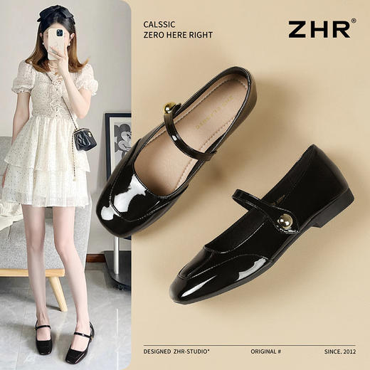 ZHR则则时尚百搭玛丽珍鞋2025新款法式软底浅口单鞋气质小皮鞋女 商品图1
