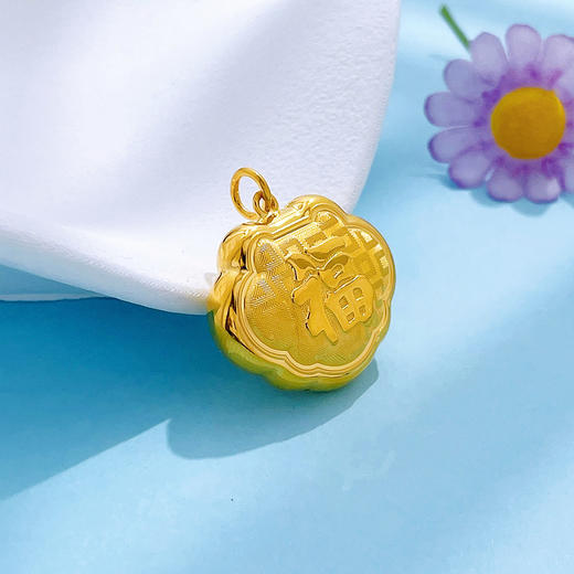 【限时克减150元】足金999 #复古风 #CNC 5G黄金空心长命锁福锁福字如意时尚锁包吊坠（不含链）(AR5GDZ00131-1)（预售产品下单后不退款不退货不换货不补差价） 商品图0