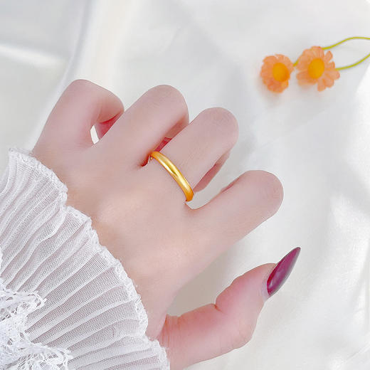 【限时克减150元】足金999 #复古风 #固口戒指 5G黄金空心固口戒指光圈戒指素圈戒指仿古法泥鳅背固口圈戒(BE5GJZ00095-1)（预售产品下单后不退款不退货不换货不补差价 商品图0