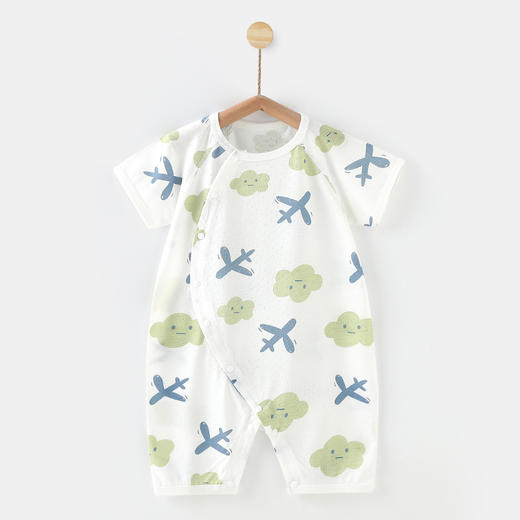 【柔软透气，宝宝舒适一夏】婴儿短袖连体衣服 新生宝宝夏天哈衣薄款 空调睡衣 夏季男女新款夏装-QQ 商品图0
