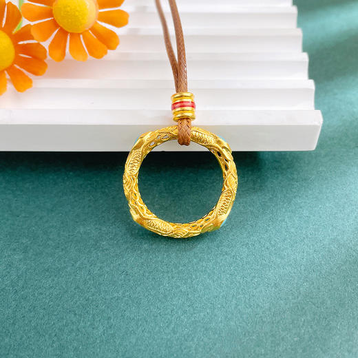 【限时克减150元】足金999 #低温珐琅 古法镂空挂绳吊坠宝石珐琅哪吒乾坤圈艺术吊坠（含配件）(AYGFSDZ00001)（预售产品下单后不退款不退货不换货不补差价） 商品图0