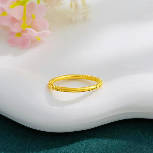 【限时克减150元】足金999 空心固口戒指卷草纹圈戒戒指(UQGFJZ00091)（预售产品下单后不退款不退货不换货不补差价 商品图2