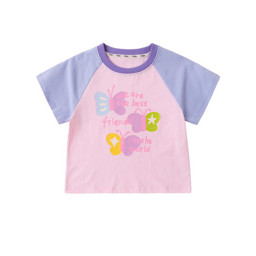 【纯棉】嘟嘟家女童短袖T恤夏季女宝宝插肩袖上衣夏装童装潮 商品图4