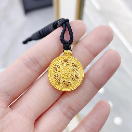 【限时克减150元】足金999.9 #复古风 古法空心挂绳吊坠花丝金轮转运罗盘吊坠(AIGFDZ00702)（预售产品下单后不退款不退货不换货不补差价） 商品图4
