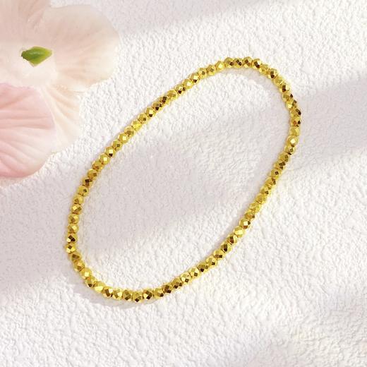 【限时克减150元】足金999 #电商超轻  【无字印】5G黄金爆闪蹦迪珠手链弹力绳手串（金珠约2.4-2.8mm)(AK5GSC00015)（预售产品下单后不退款不退货不换货不补差价） 商品图1