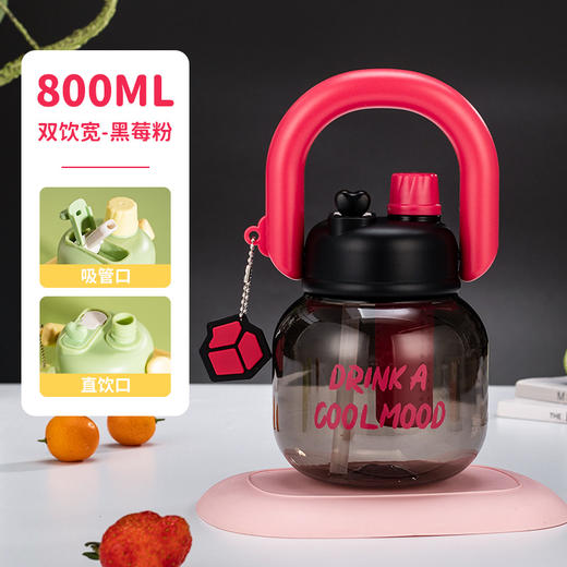 新款网红大肚杯 塑料水壶儿童水杯 大容量高颜值花茶杯带茶仓拎拎壶 商品图10