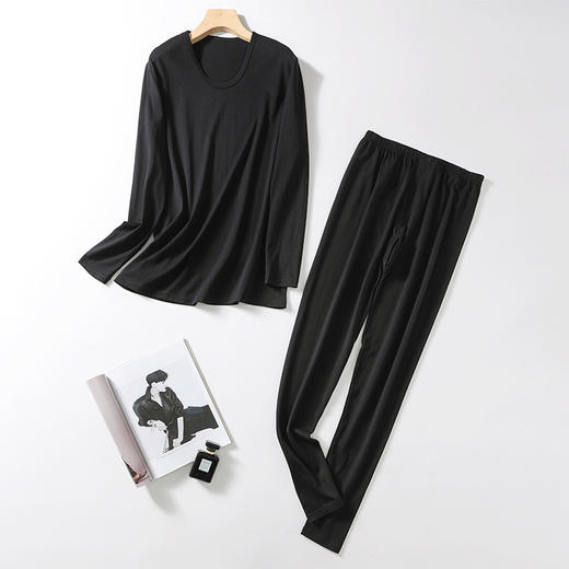 丁摩新款真丝男士内衣套装 桑蚕丝秋衣秋裤套装AL1002 商品图6