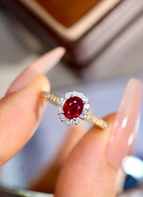 0.83ct刻面红宝石戒指吊坠