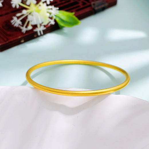 【限时克减150元】足金999 #电商超轻  #标重  古法空心我爱你素圈手镯（面宽约2.3-2.7mm）(AUGFSZ00001-1)预售产品下单后不退款不退货不换货不补差价） 商品图1
