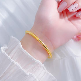 【限时克减150元】足金 3D硬金空心光面素圈固口手镯（面宽约3.6-4mm)(AR3DSZ00042)（预售产品下单后不退款不退货不换货不补差价）（预售产品下单后不退款不退货不换货不补差价）