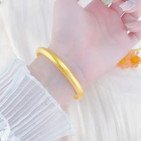 【限时克减150元】足金999.9 #超轻 古法空心固口手镯光圈扁形素圈手镯（面宽约6.9-7.3mm)(AIGFSZ00873-3)（预售产品下单后不退款不退货不换货不补差价）