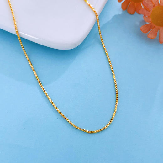 【限时克减150元】足金999 5G黄金实心盒仔链不可调节项链（面宽约0.7-1.1mm）(BJ5GXL00086-4)（预售产品下单后不退款不退货不换货不补差价） 商品图1