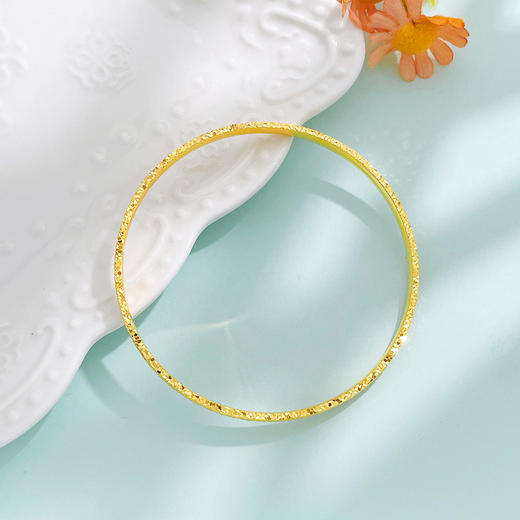 【限时克减150元】足金999.9 #碎碎冰 【精品】实心固口碎碎冰四方手镯（面宽约3.6-4mm，厚约1.8mm）(N080SZ00166)预售产品下单后不退款不退货不换货不补差价） 商品图2