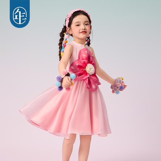 【年衣】连衣裙2025夏季新款儿童新中式公主裙子甜樱绽放连衣裙（预售5.26发货） 商品图0