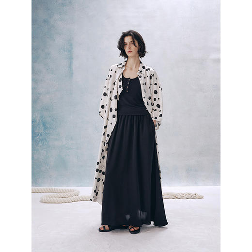 UMILAB【夜曲】垂顺抗皱懒人穿搭松紧腰藏肉显瘦百搭半裙D789M 商品图2