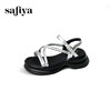 Safiya/索菲娅2025甜酷奶芙·轻便增高百搭露趾厚底松糕罗马凉鞋SFD2115407 商品缩略图13