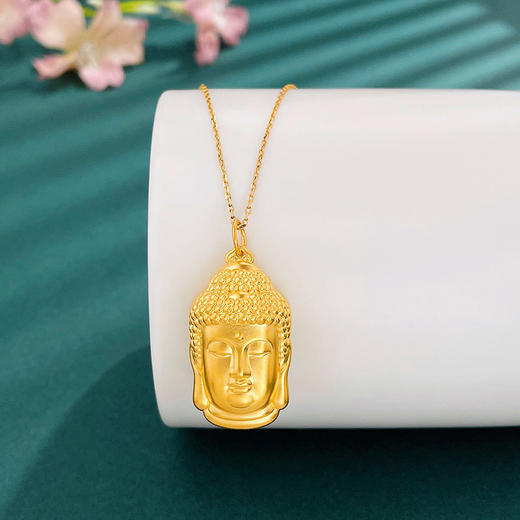 【限时克减150元】足金 #天赐鸿福 【精品】3D硬金仿古法天赐鸿福佛头吊坠佛佑平安吊坠（不含链）(YJDZ00274)（预售产品下单后不退款不退货不换货不补差价） 商品图0