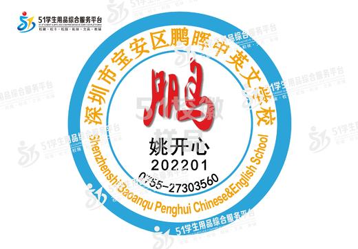 定制深圳市宝安区鹏晖中英文学校包边校徽定做礼服布标缝制包邮51 商品图1