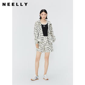 NEELLY纳俪商场同款夏新款时尚印花衬衫阔腿裤套装女百搭两件套N25044Z04574