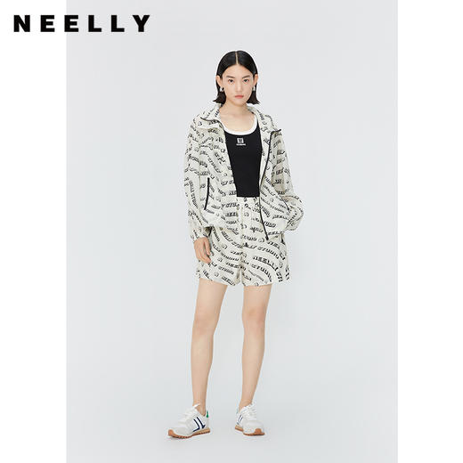 NEELLY纳俪商场同款夏新款时尚印花衬衫阔腿裤套装女百搭两件套N25044Z04574 商品图0