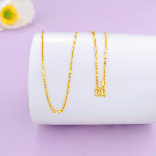 【限时克减150元】足金999 5G黄金满天星17-18寸调节肖邦间筒项链(AG5GXL00018-1)预售产品下单后不退款不退货不换货不补差价 商品图0