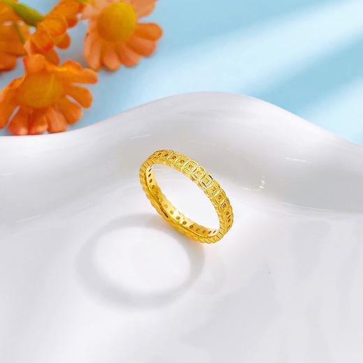 【限时克减150元】足金999.9 #CNC #招财进宝 【精品】镜面金镂空固口戒指财源广进招财铜钱造型圈戒（面宽约2.8-3.2mm）(AIJZ00145) 商品图1