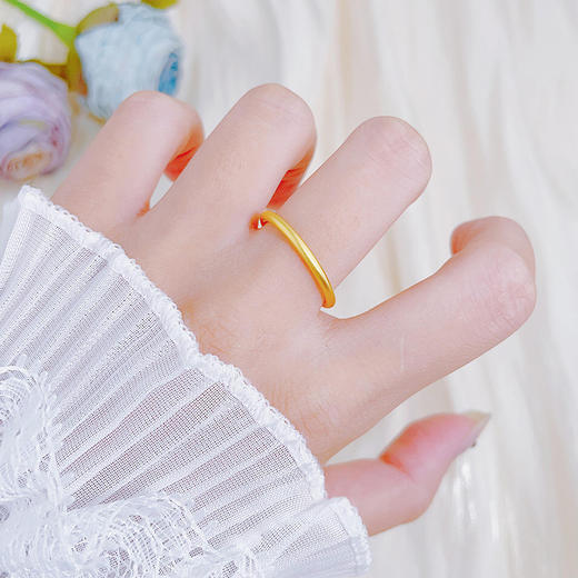 【限时克减150元】足金 3D硬金空心固口三生三世磨砂素圈戒圈戒（面宽约1.6-2mm）(AR3DJZ00020)（预售产品下单后不退款不退货不换货不补差价） 商品图0