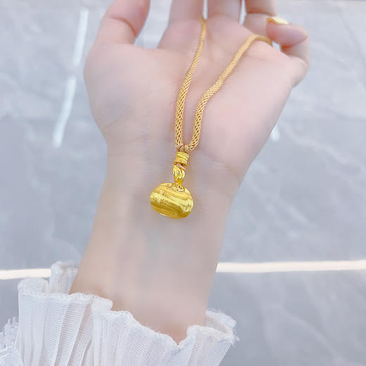 【限时克减150元】足金999 古法空心挂绳国潮传承冰丝金丝绒金柿子吊坠（含配件）(AUQGFDZ00145)（预售产品下单后不退款不退货不换货不补差价） 商品图5