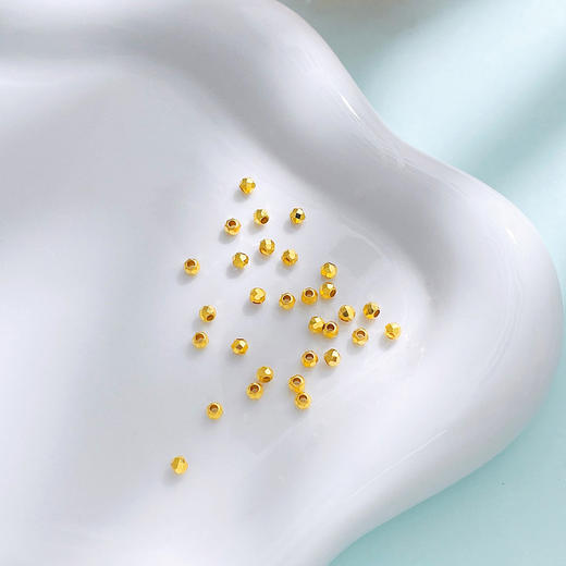 【限时7.5折】【定价黄金】足金999 （无成色字印）5G黄金空心蹦迪珠转运珠散珠Diy手串配件/30粒（珠约2.3-2.7mm）(AK5GSC00036)（预售产品下单后不退款不退货不换货不补差价 商品图1