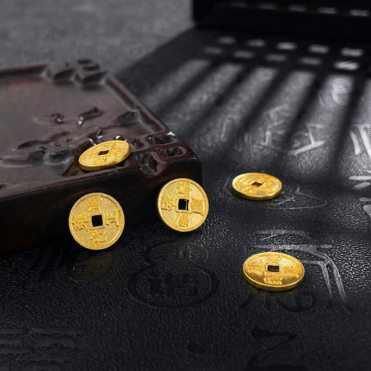 【限时7.5折】【定价黄金】足金999 【其中一件有成色字印】#复古风 #招财纳福 古法实心招财五帝币铜钱造型手串配件Diy手串配件(AKGFSC00663)预售产品下单后不退款不退货不换货不补差价 商品图1