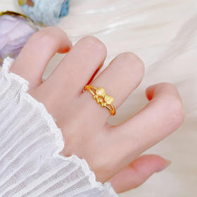 【限时克减150元】足金999 #在逃公主  镂空活口戒指砂面蝴蝶结圈戒(AUQJZ00038)预售产品下单后不退款不退货不换货不补差价