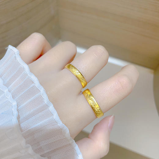 【限时克减150元】足金999.9 #情侣日常 古法实心活口龙凤呈祥情侣戒对戒/对(GFQLJ00044)(预售产品下单后不退款不退货不换货不补差价) 商品图0