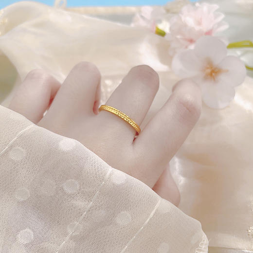 【限时克减150元】足金999 5G黄金空心固口戒指仿钻圈戒固口圈戒（面宽约1.8-2.2mm)(AG5GJZ00258)（预售产品下单后不退款不退货不换货不补差价） 商品图0