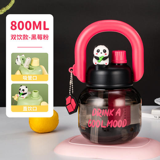 新款网红大肚杯 塑料水壶儿童水杯 大容量高颜值花茶杯带茶仓拎拎壶 商品图6