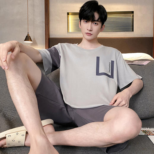 【男士睡衣套装！短袖短裤，舒适透气！】睡衣男士夏季短袖短裤家居服 男款大码夏天薄款 夏款大码套装-QQ 商品图14