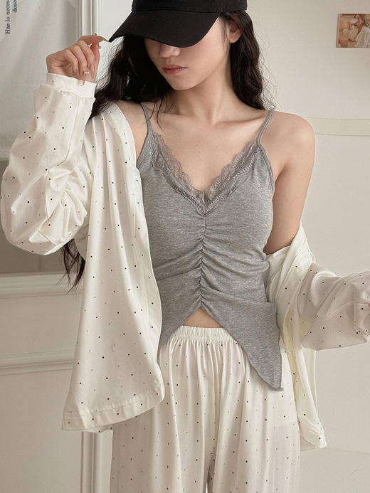 蕾丝花边吊带背心 修身性感美背内 搭外穿一体式小女人气质内衣女 商品图8